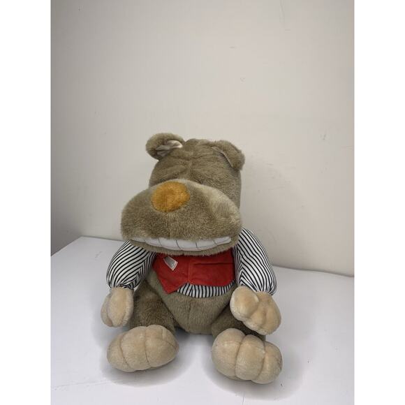 Toys House Dog Bear Plush 12” Stuffed Animal Plush Toy Vintage Red Vest Rare - Picture 1 of 8